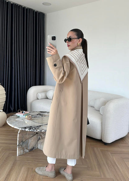 جكيت ترنش بيج مع شال - KP7087