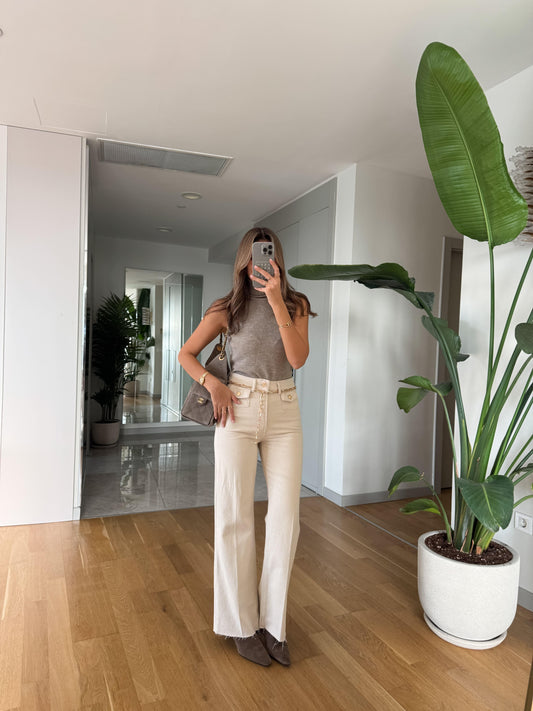 بنطلون جينز بيج بحزام - KP5081