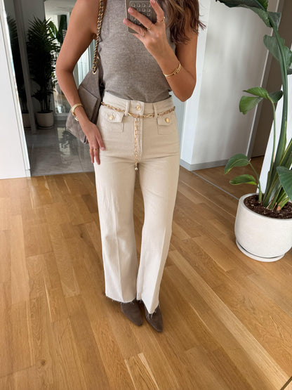 بنطلون جينز بيج بحزام - KP5081