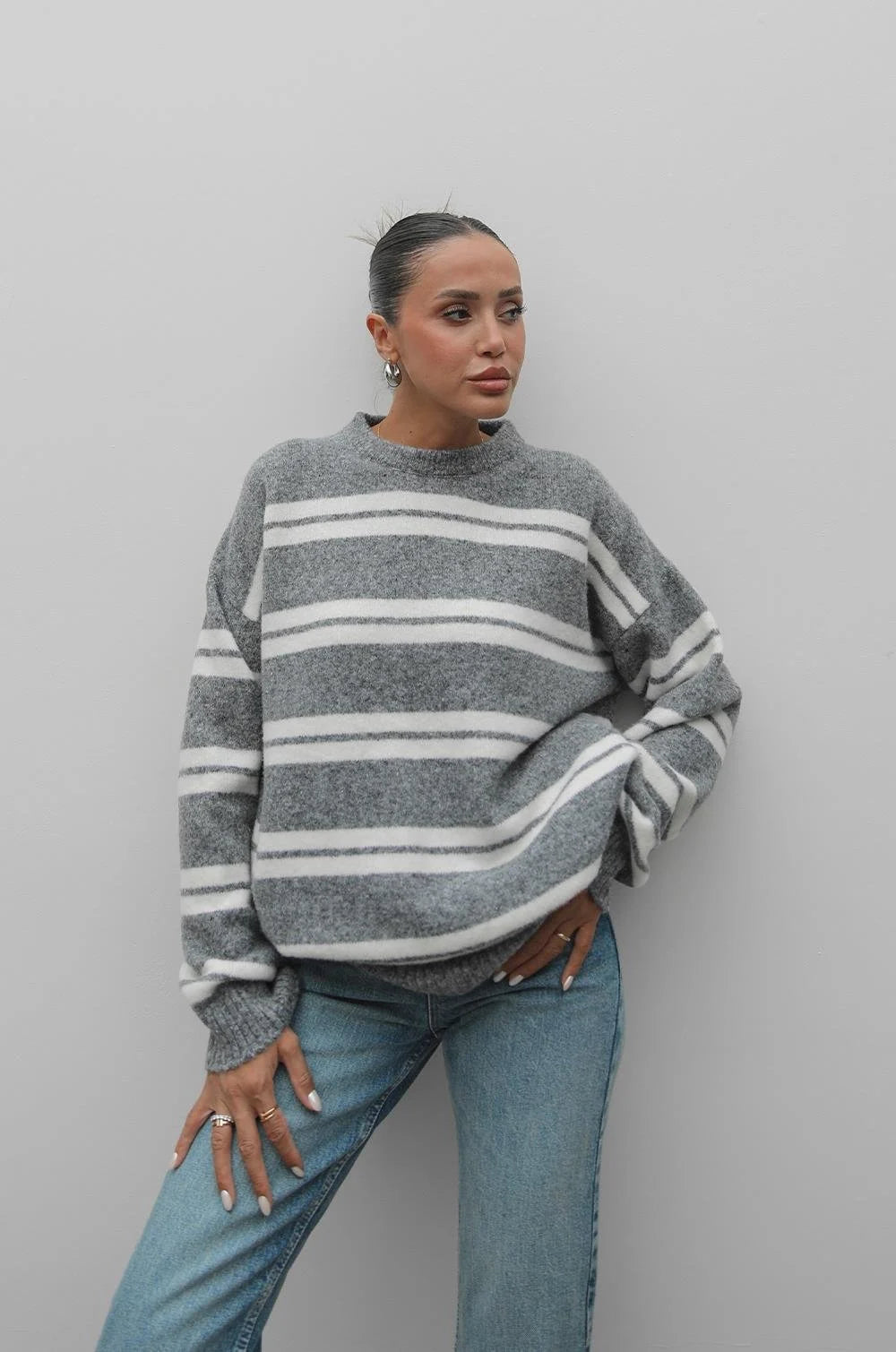 بلوزة سكني مخططة - KP4296