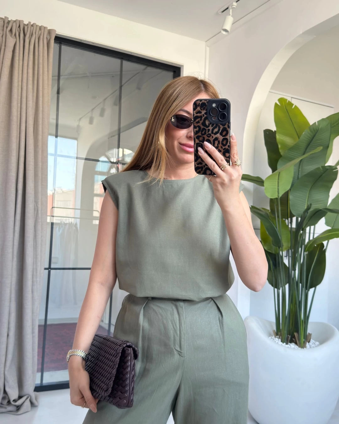 طقم زيتي Massimo Dutti - KP1253