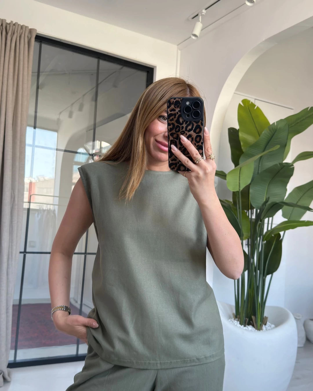 طقم زيتي Massimo Dutti - KP1253