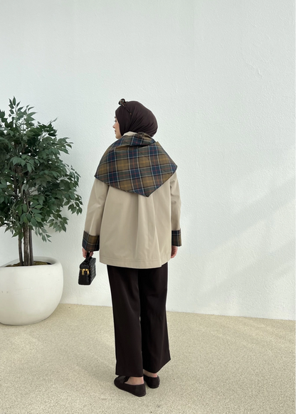 جكيت ترنش زيتي فاتح - KP7119