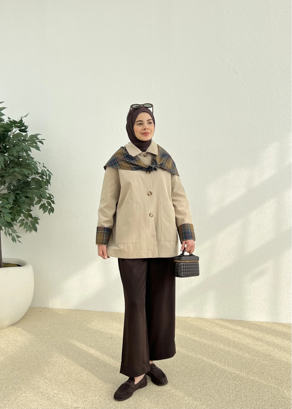 جكيت ترنش زيتي فاتح - KP7119