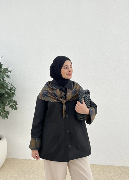 جكيت ترنش اسود - KP7119