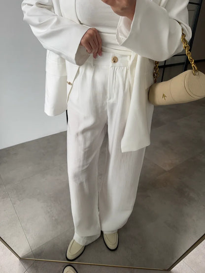 طقم بليزر مع بنطلون ابيض - KP1385