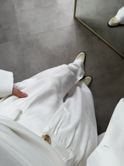 طقم بليزر مع بنطلون ابيض - KP1385