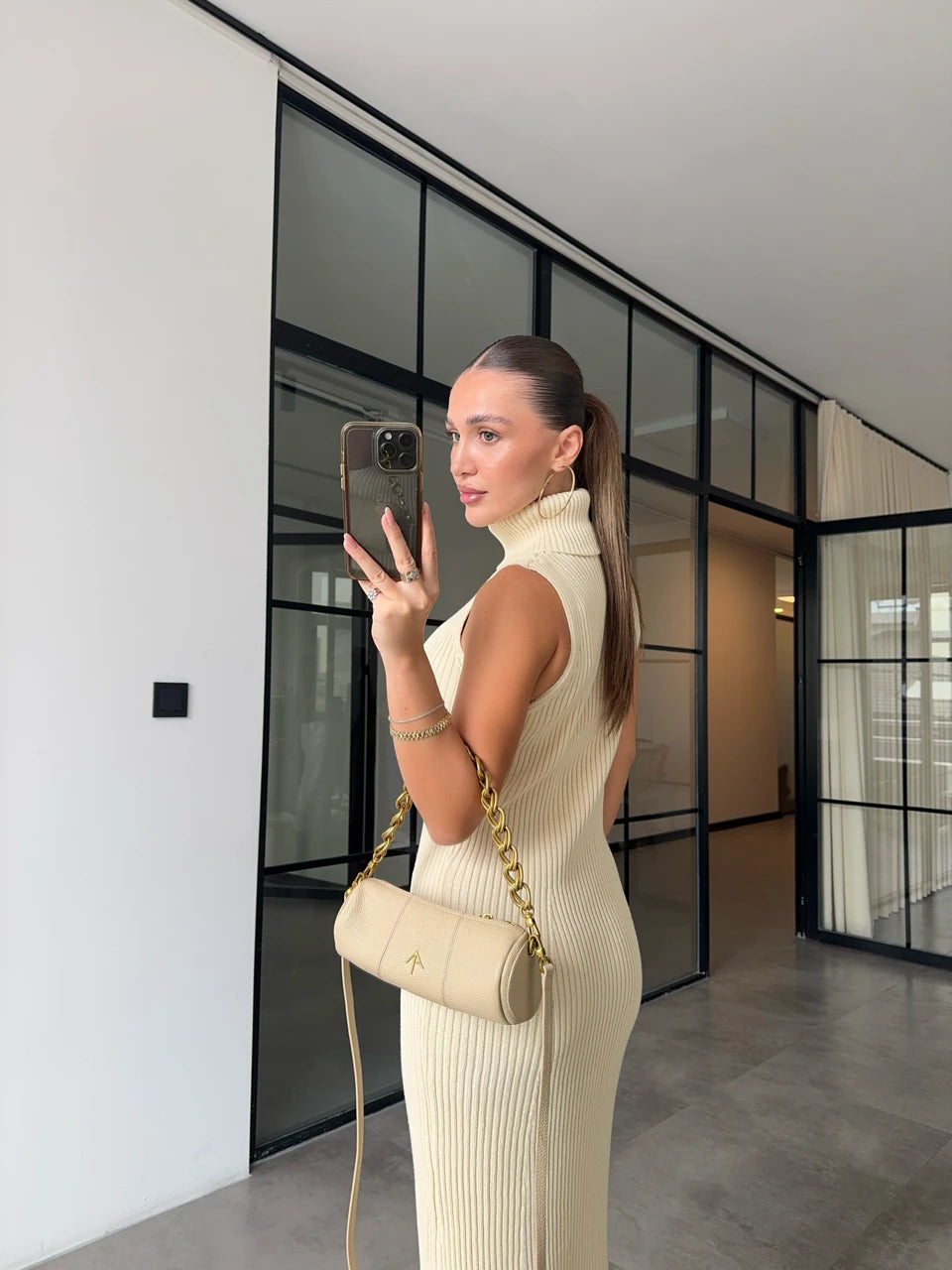 طقم جرزة مع فستان بيج - KP1411