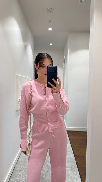 طقم عملي زهري بأزرار - KP1474