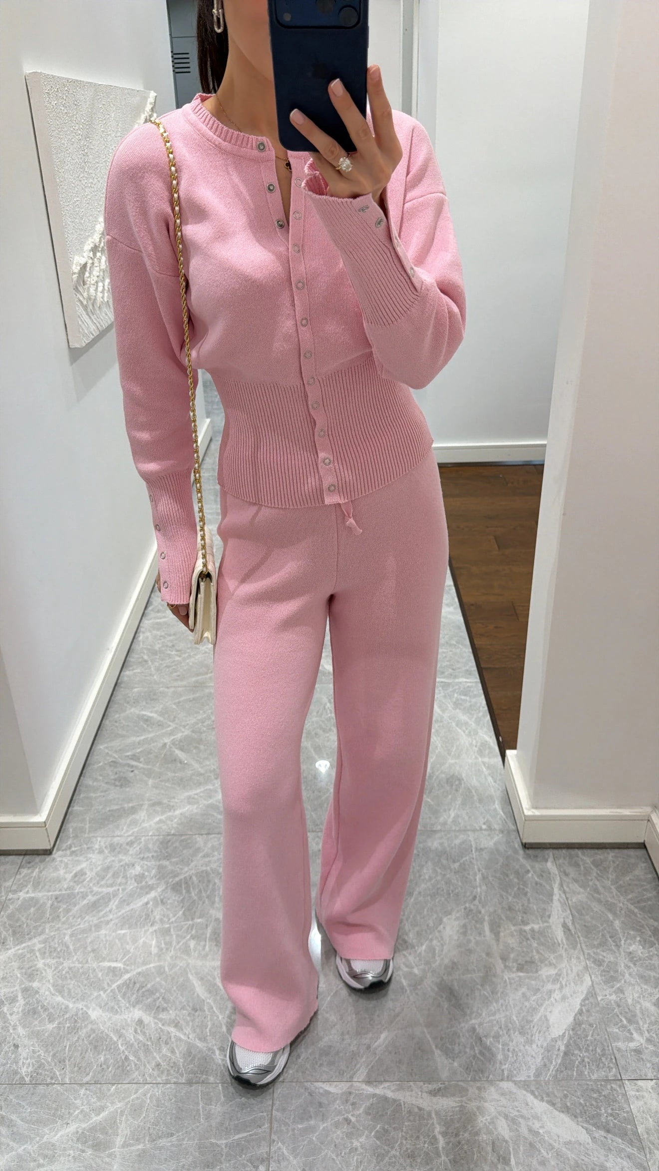 طقم عملي زهري بأزرار - KP1474