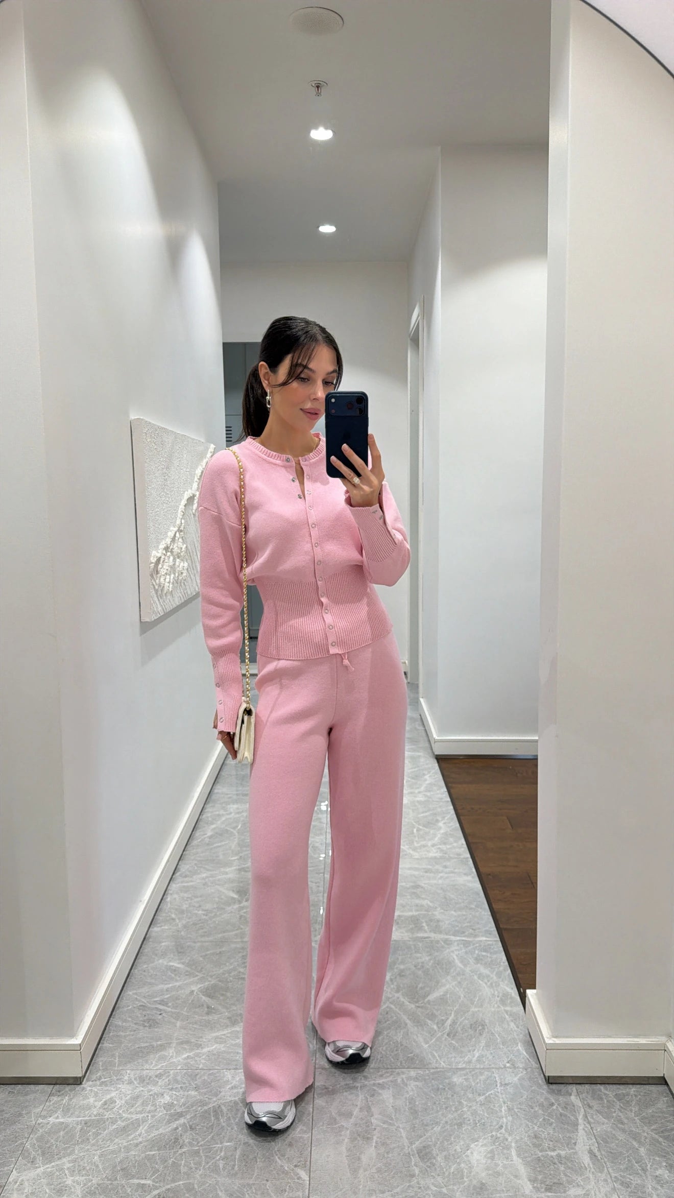 طقم عملي زهري بأزرار - KP1474