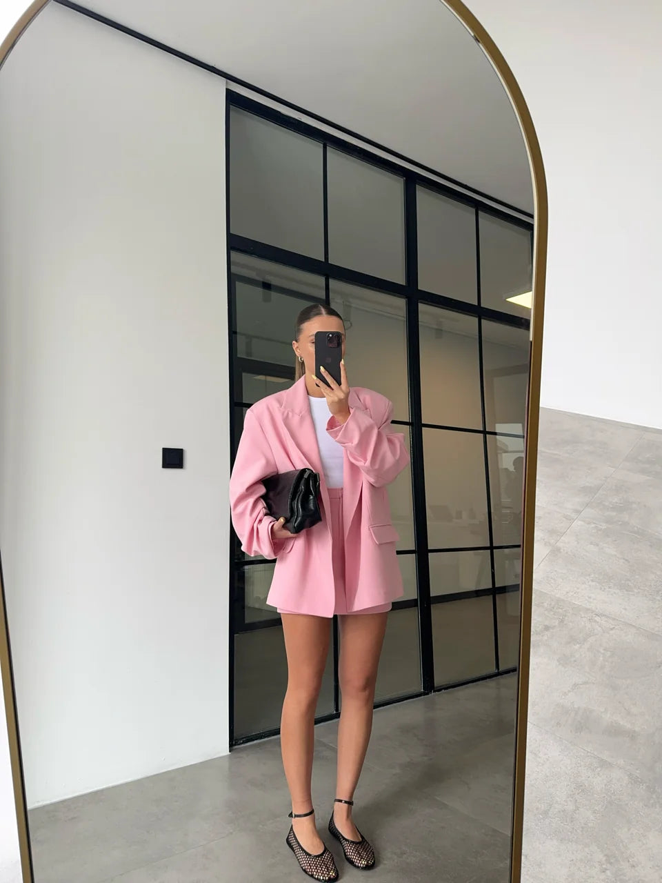 طقم بليزر مع تنورة زهري - KP1361