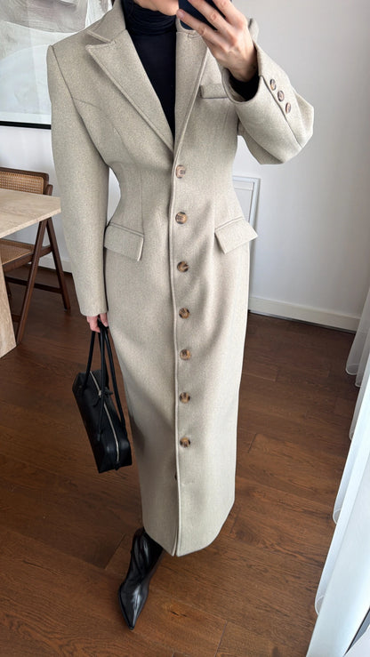 جكيت بأزرار بيج مخضر - KP7207