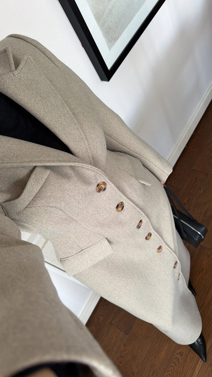 جكيت بأزرار بيج مخضر - KP7207