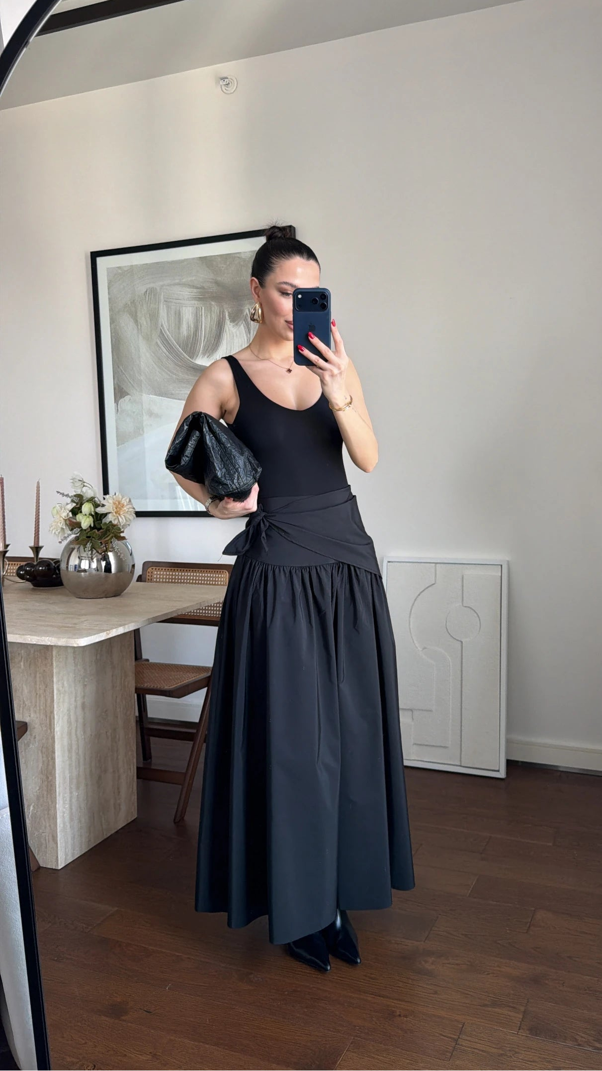 تنورة ربط اسود - KP6023