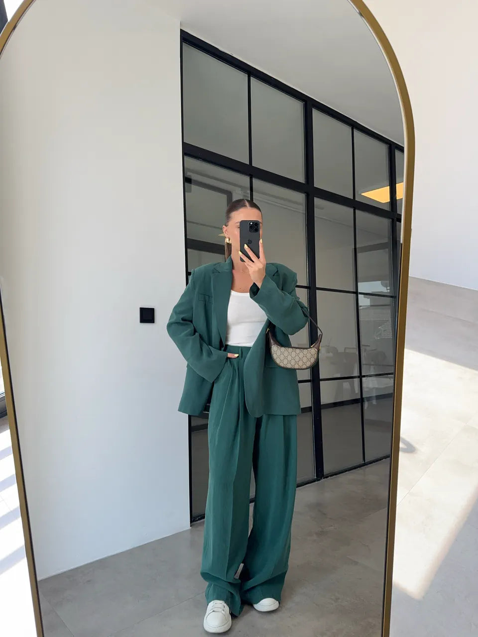 طقم بليزر مع بنطلون زمردي - KP1380