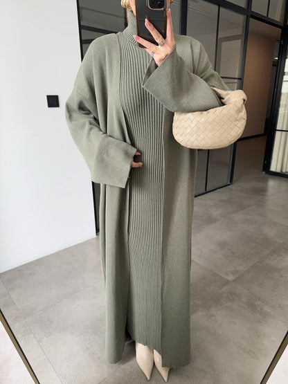 طقم جرزة مع فستان فستقي - KP1411