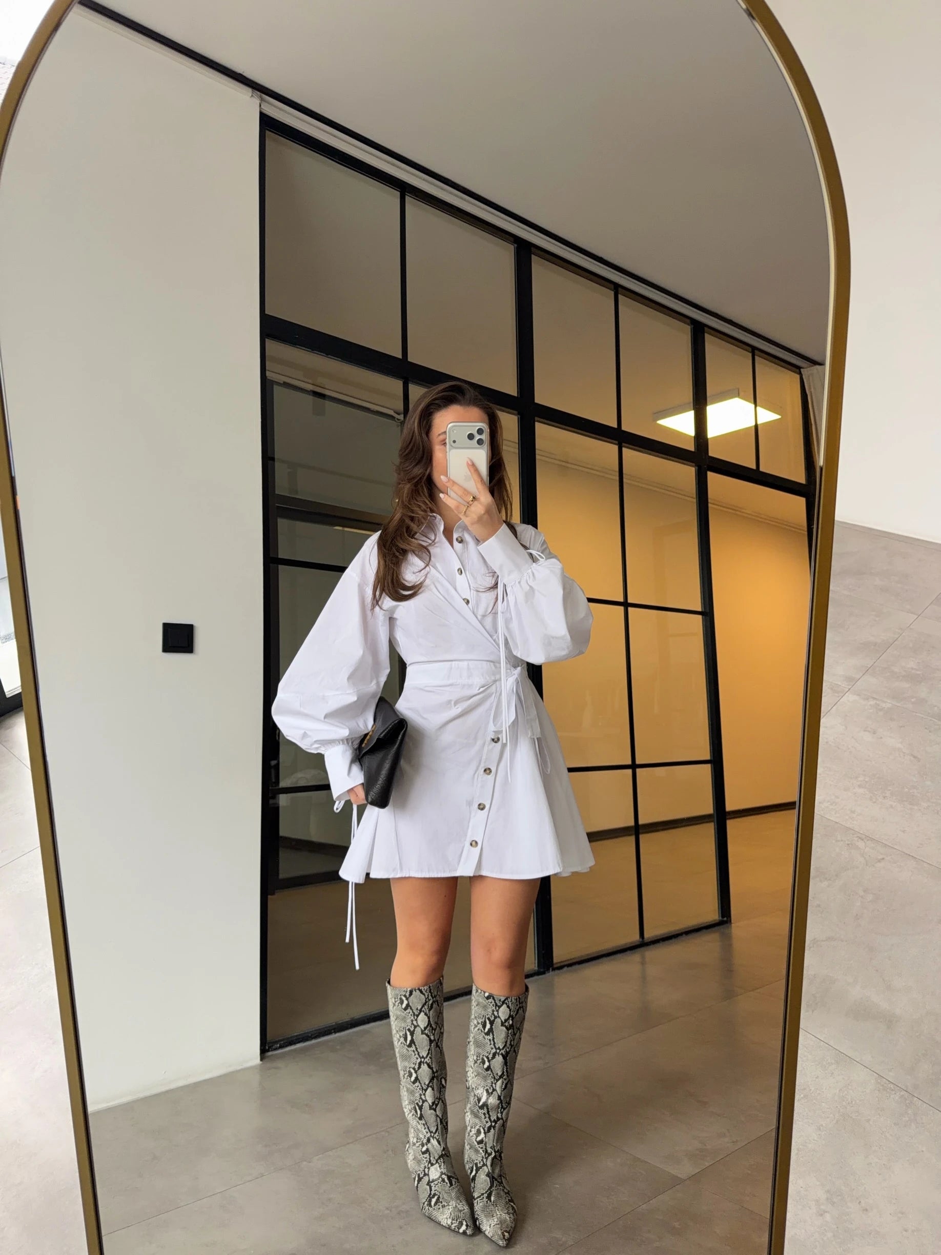 فستان بآزرار ابيض - KP2266