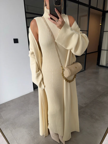 طقم جرزة مع فستان بيج - KP1411