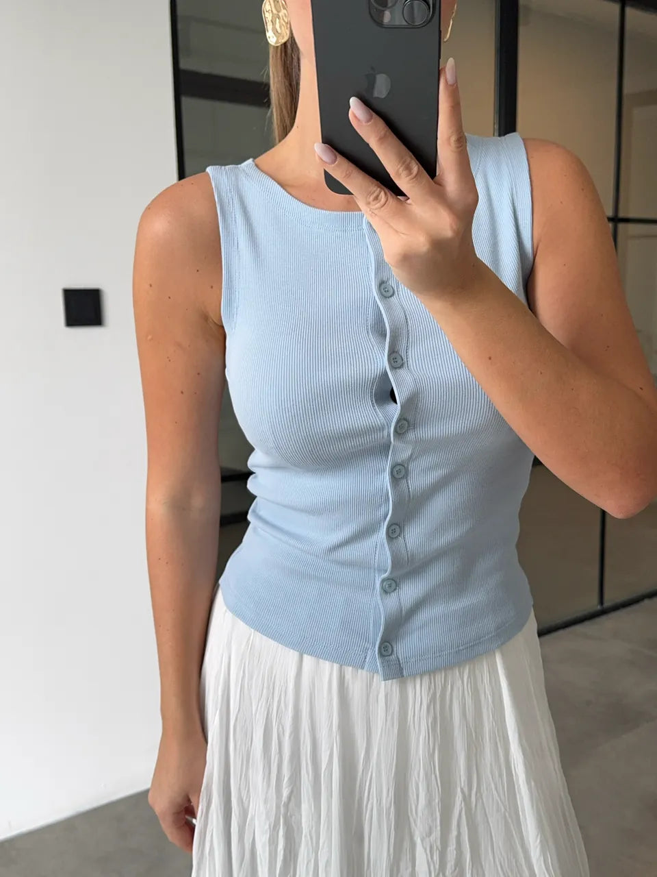 بلوزة بأزرار ازرق - KP4212