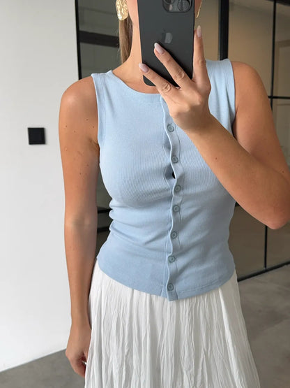 بلوزة بأزرار ازرق - KP4212