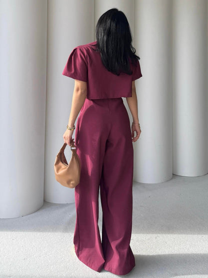 طقم جمبسوت مع جكيت خمري - KP1242