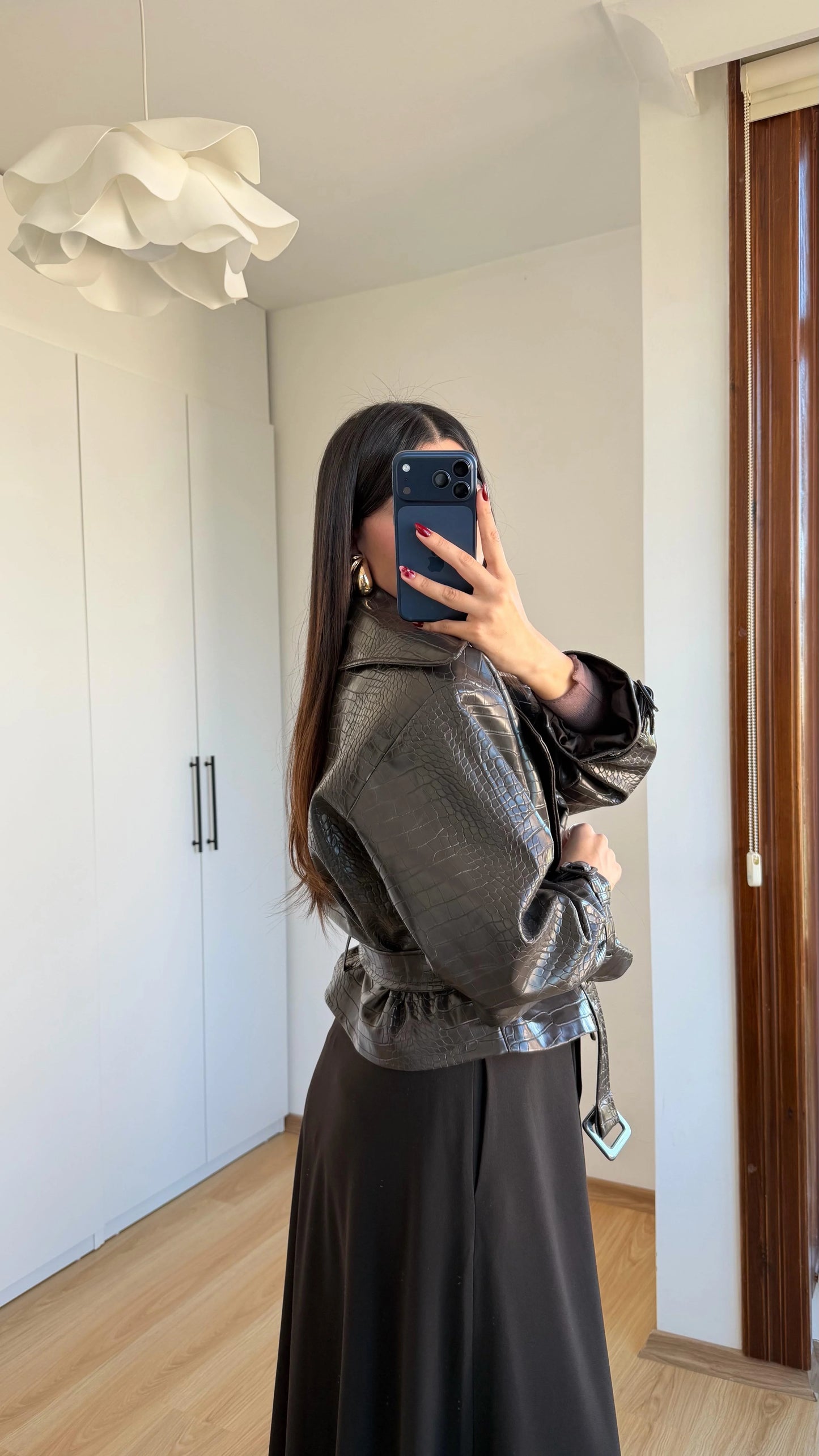 جكيت جلد بني - KP7127