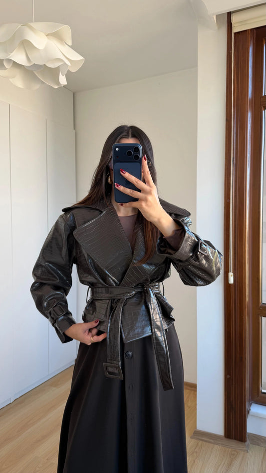 جكيت جلد بني - KP7127