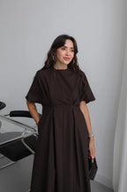 فستان بني - KP2362