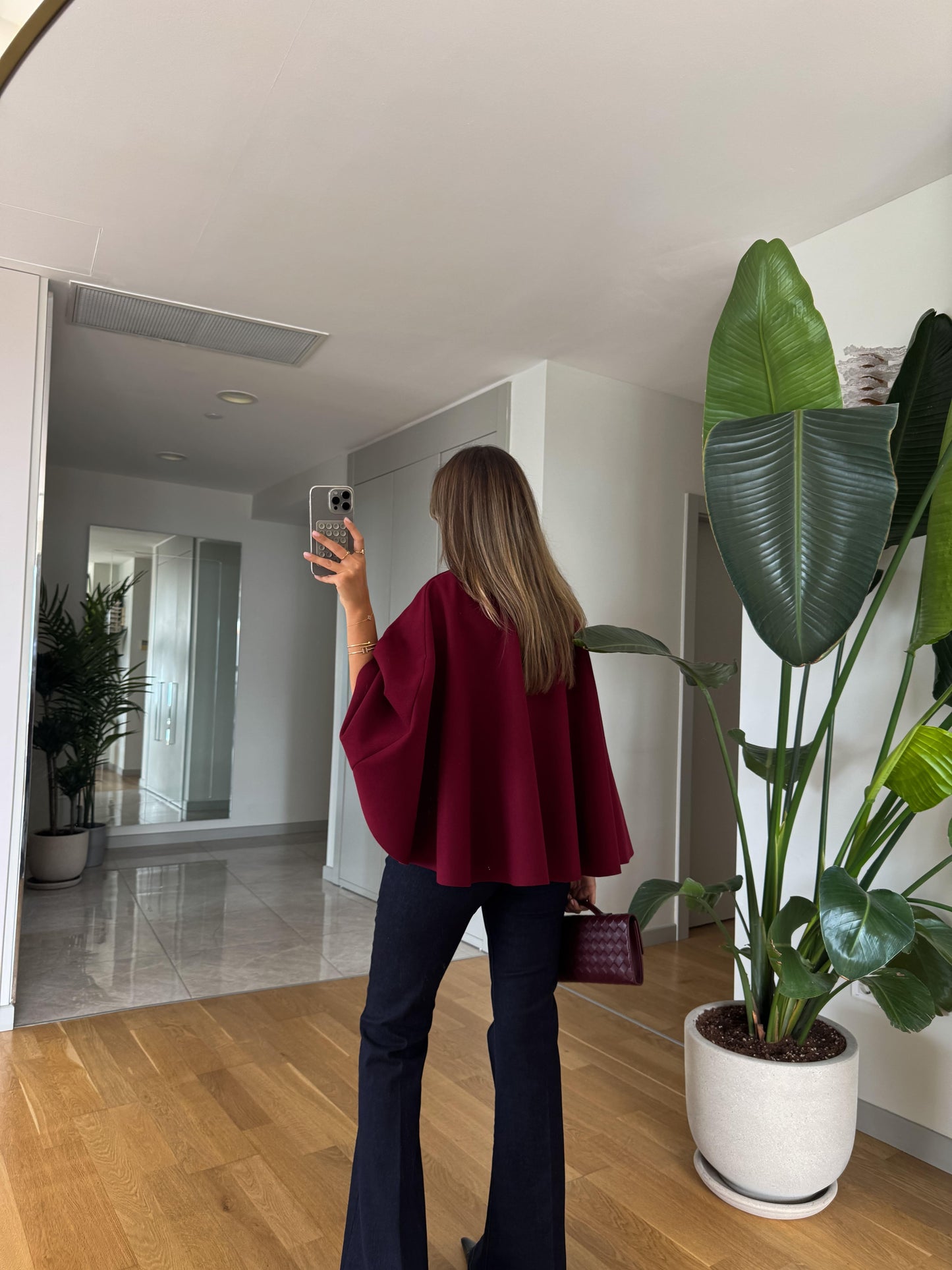 جكيت خمري بحزام - KP7040