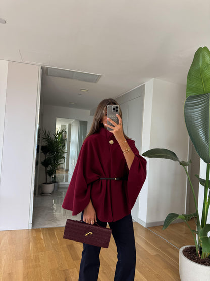 جكيت خمري بحزام - KP7040