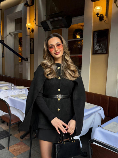 جكيت بانشو بحزام اسود - KP7202