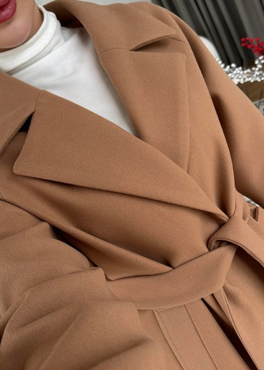 جكيت كاميل بحزام - KP7214