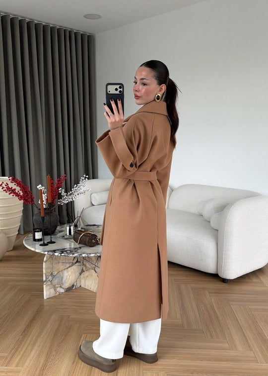 جكيت كاميل بحزام - KP7214