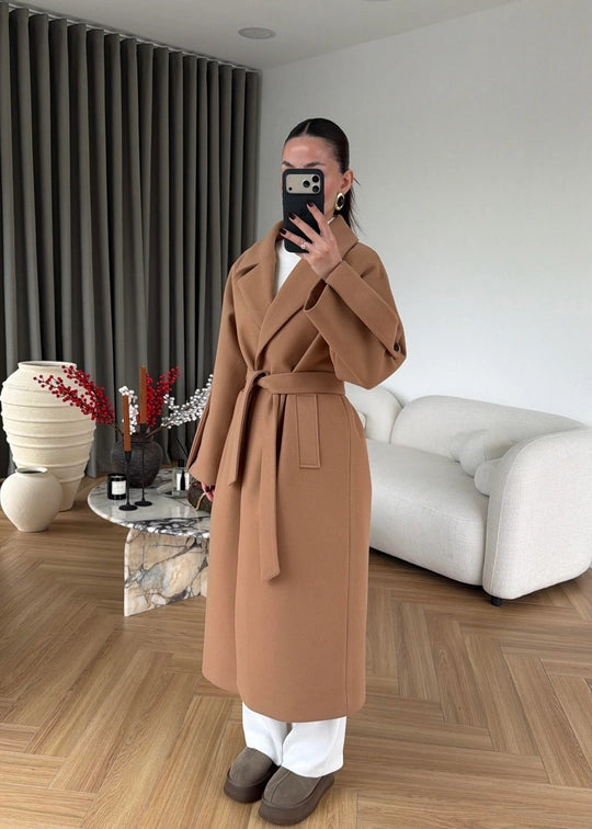 جكيت كاميل بحزام - KP7214