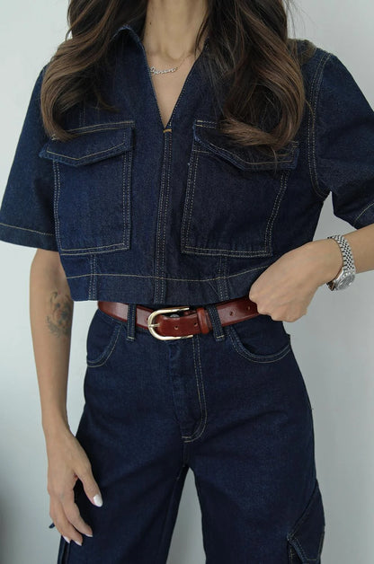 طقم جينز كارجو - KP1065