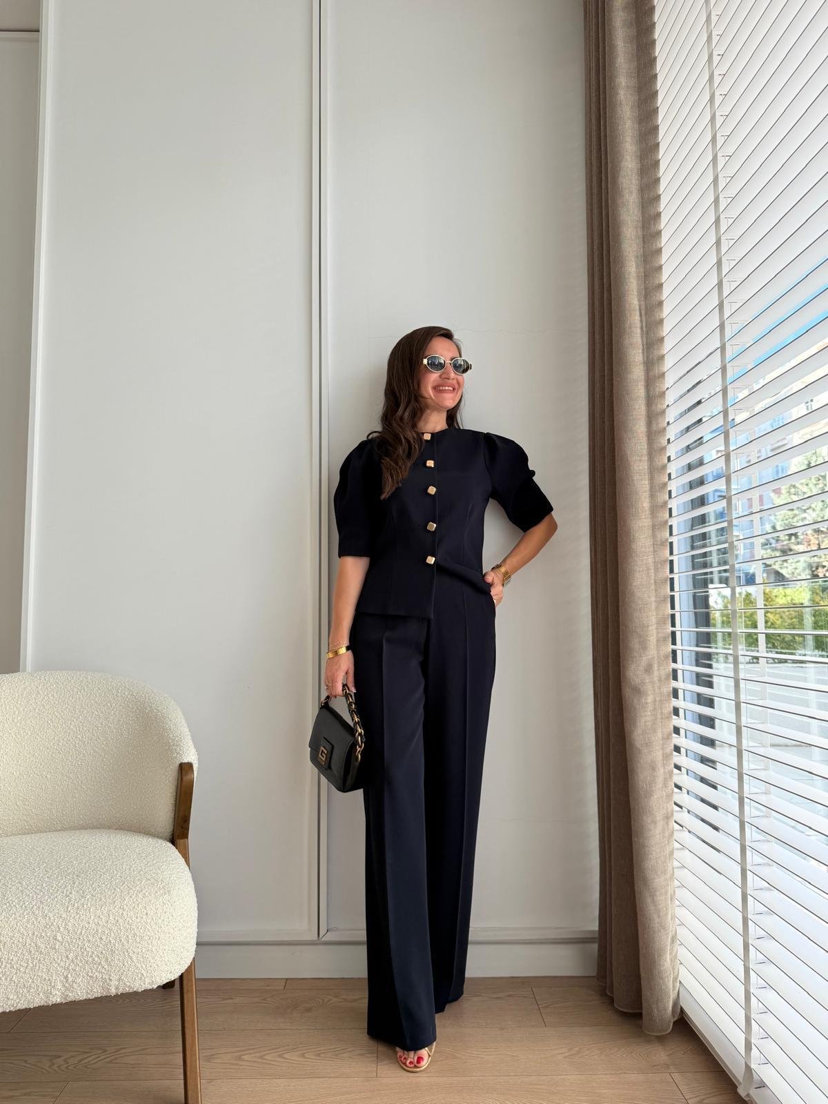 طقم جكيت مع بنطلون كحلي - KP1357