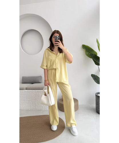 طقم قميص مع بنطلون اصفر Massimo Dutti - KP1295