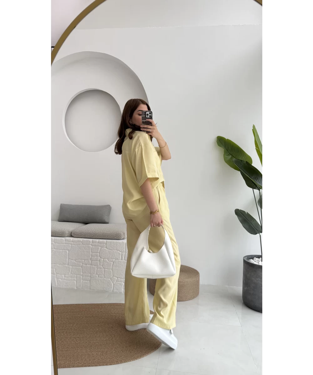 طقم قميص مع بنطلون اصفر Massimo Dutti - KP1295