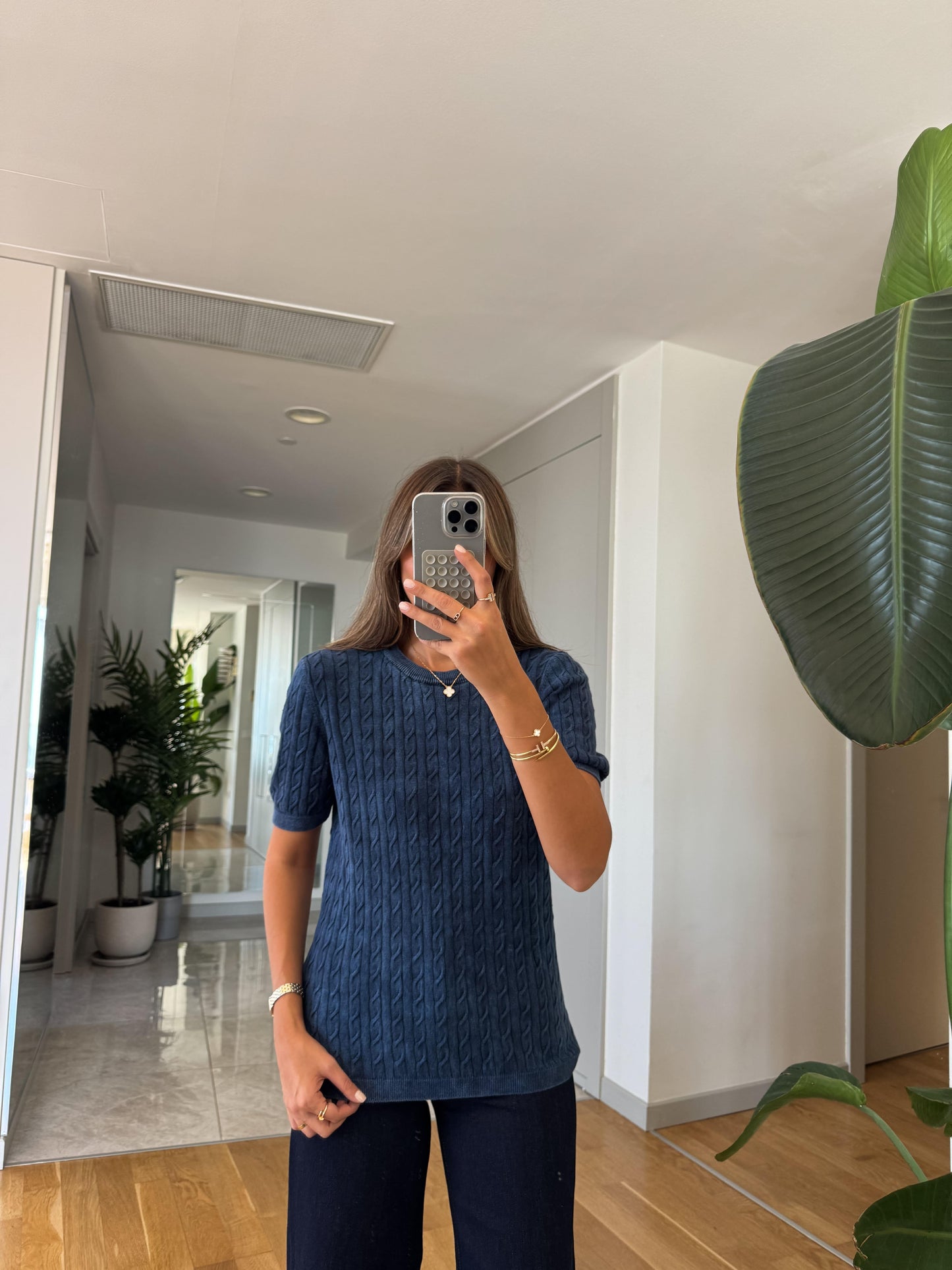 بلوزة كحلي Massimo Dutti - KP4264