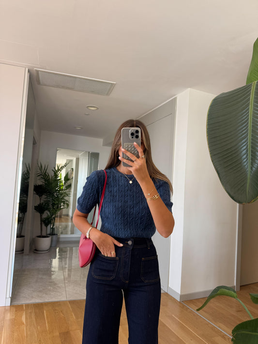 بلوزة كحلي Massimo Dutti - KP4264