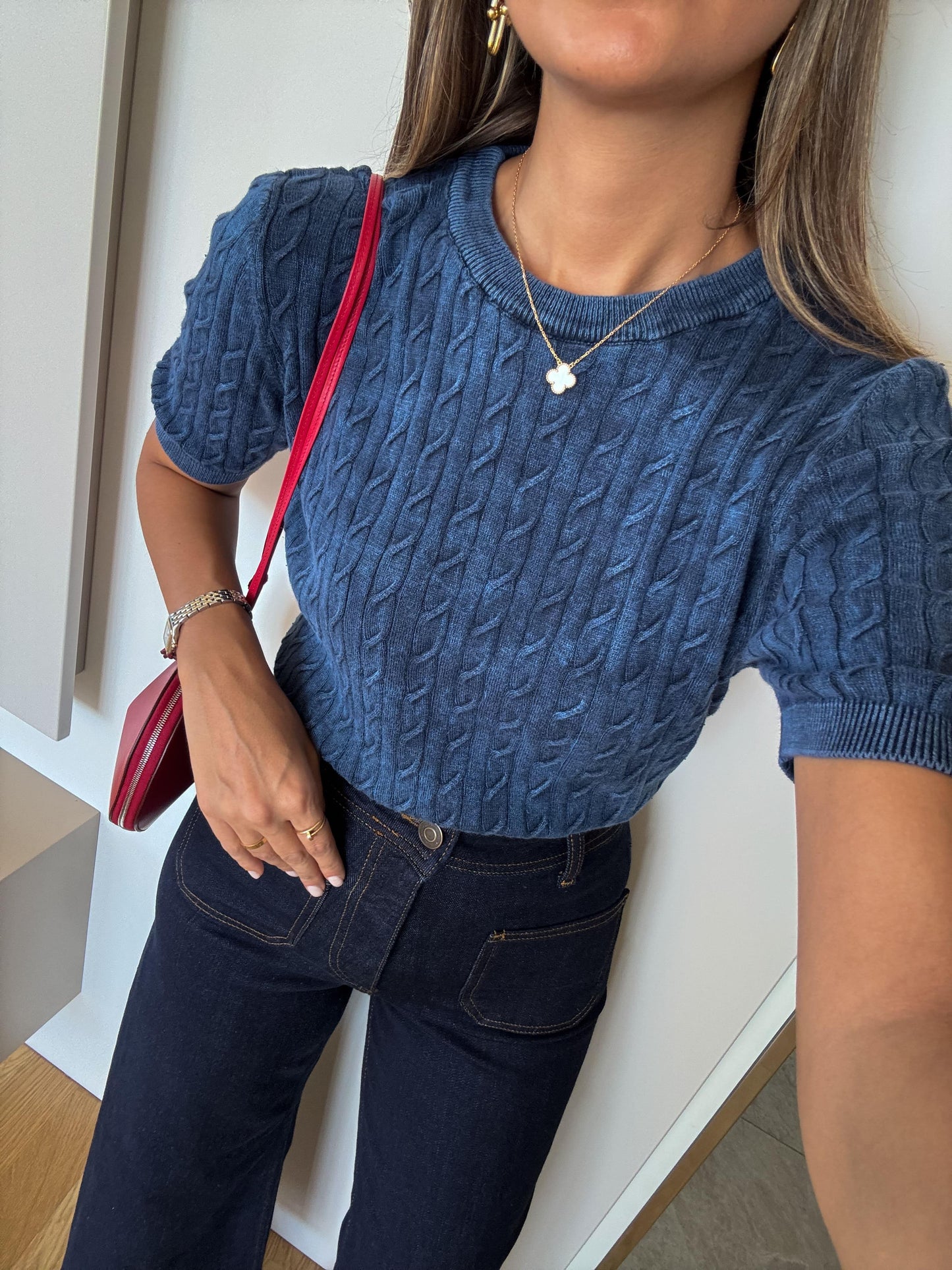 بلوزة كحلي Massimo Dutti - KP4264