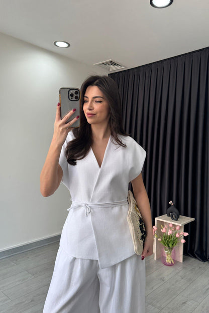 طقم كيمونو ابيض - KP1202