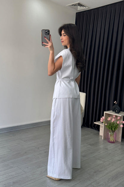 طقم كيمونو ابيض - KP1202