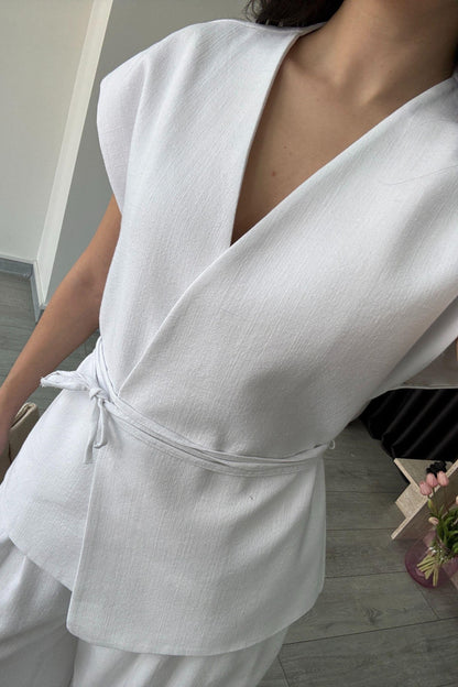 طقم كيمونو ابيض - KP1202