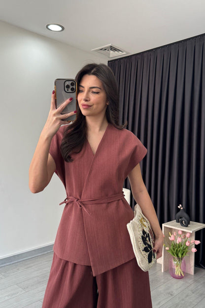 طقم كيمونو كرميدي - KP1202