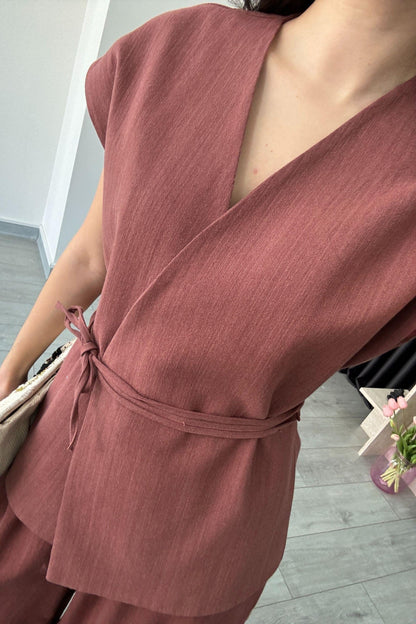 طقم كيمونو كرميدي - KP1202