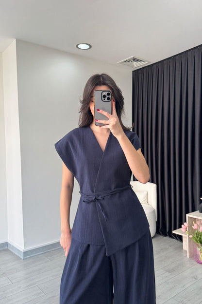 طقم كيمونو كحلي - KP1202