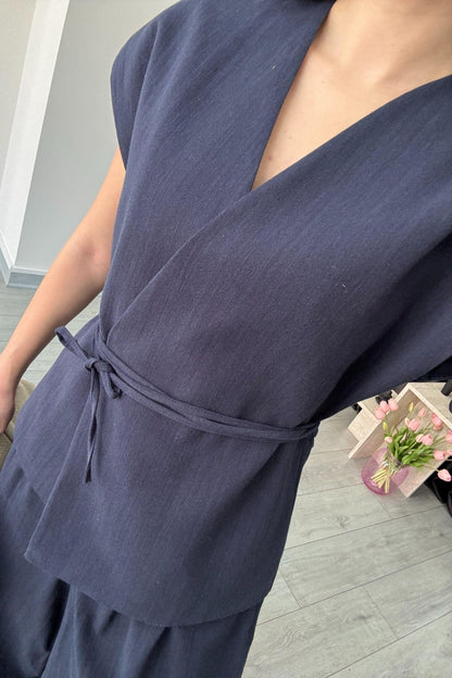 طقم كيمونو كحلي - KP1202