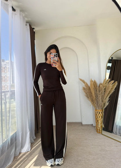 طقم لاكوست بني - KP1423